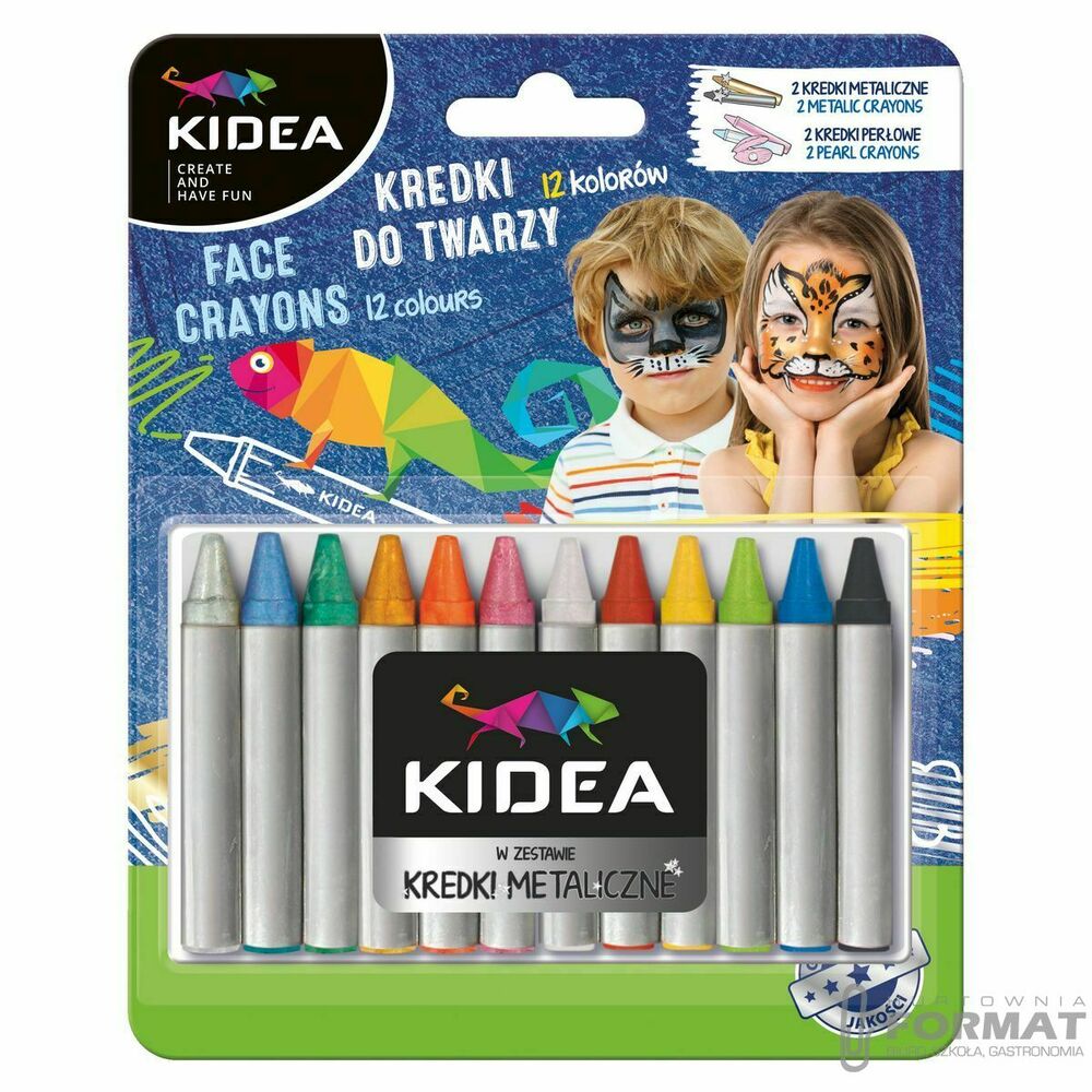 Farba do malowania twarzy Kidea Kidea 12 kolor. (KDT12KA) 1