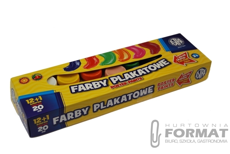Farby plakatowe Astra 12+1 kolorów 20 ml 1