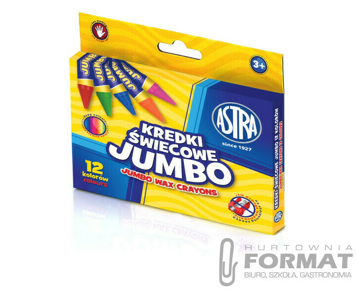 Kredki świecowe Jumbo ASTRA 12 Kolorów 1