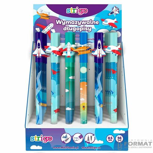Długopis wymazywalny Strigo AIRCRAFT 5902315577602 niebieski 0,5mm (SSC197) 1