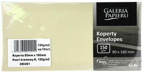 Koperta Galeria Papieru pearl kremowy kremowy [mm:] 80x160 (280491) 10 sztuk 1