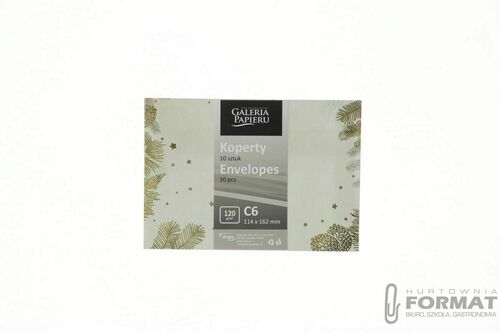 Koperta Galeria Papieru złote święta C6 złoty (280294) 10 sztuk 1