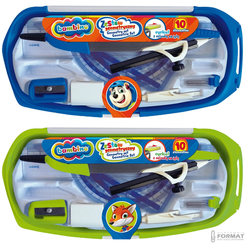 Komplet geometryczny Bambino z cyrklem 10 el 10 el. (5903235649752) 1