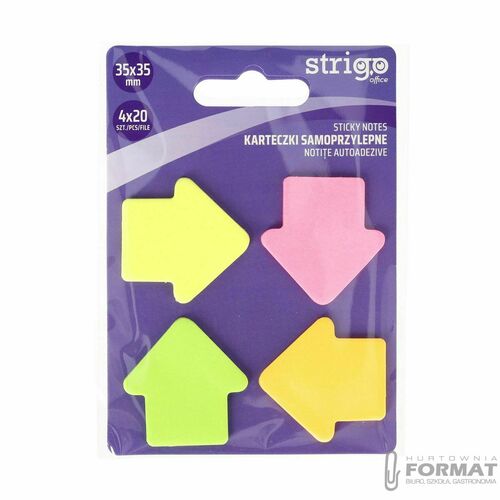 Notes samoprzylepny Strigo strzałki 4kol 4x20 mix 80k [mm:] 35x35 (SSN034) 1