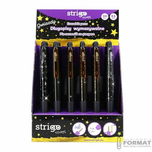 Długopis wymazywalny Strigo GWIAZDY automtyczny 8905658811020 niebieski 0,5mm (SSC403) 1