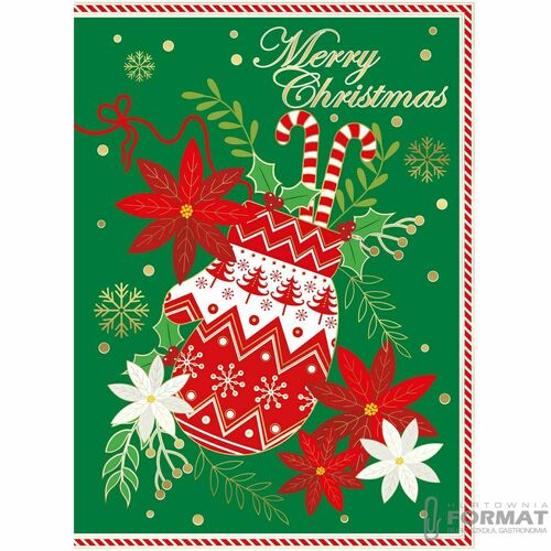 Kartka składana Henry BN SWIATECZNA REKAWICA MERRY CHRISTMAS B6 (5905701480548) 1