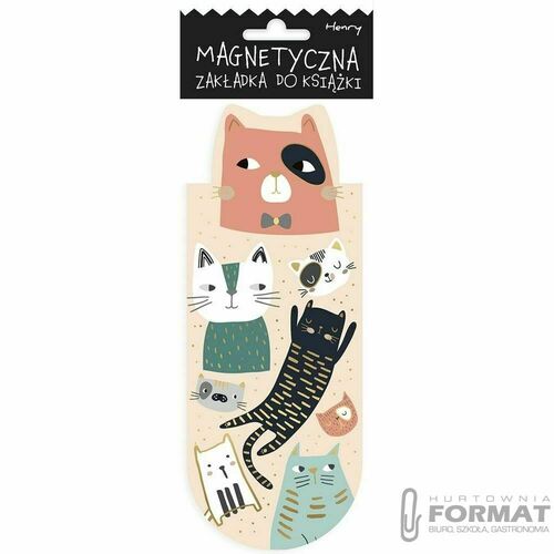 Zakładka do książki Henry magnetyczna OWAL2 BEZOWE KOTY (5905701482061) 1