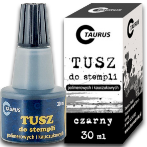 TUSZ DO STEMPLI PIECZĄTEK 30 ML CZARNY TAURUS 1