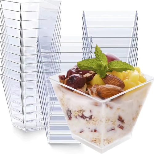 Pucharki do deserów kubeczki do przekąsek KWADRATY fingerfood 60ml 50szt 1