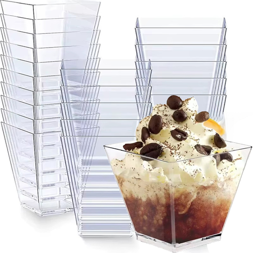 Pucharki do deserów kubeczki do przekąsek KWADRATY fingerfood 120ml 50szt 1