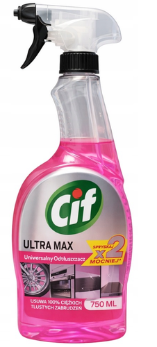 CIf Ultra Max odtłuszczacz uniwersalny 750 ml różowy tłuste zabrudzenia 1