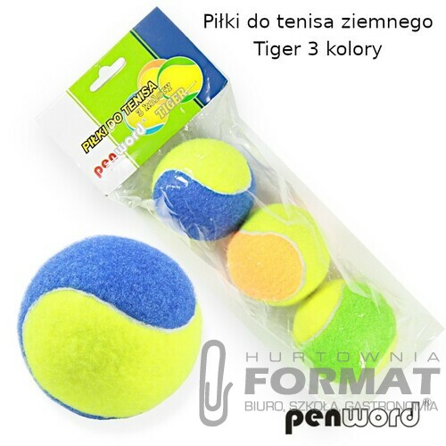 PIŁKI DO TENISA ZIEMNEGO TIGER KOLOROWE a'3 1