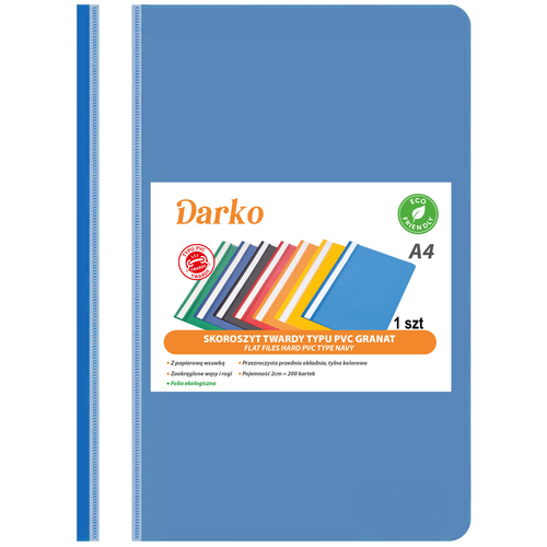 Skoroszyt twardy typu PVC Granatowy A4 DARKO 1
