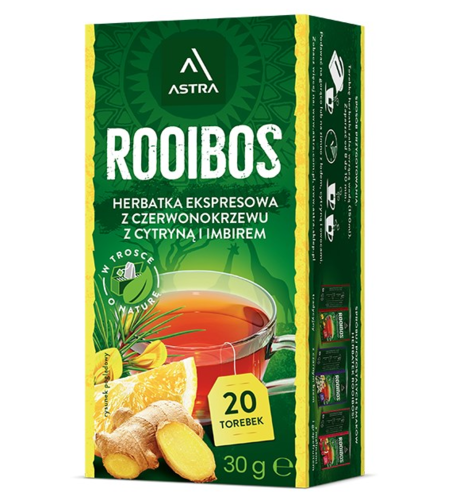 Astra Herbatka ekspresowa Rooibos z cytryną i imbi 1