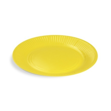 Talerz papierowy okrągły, żółty, śr.23 cm, 10szt 1