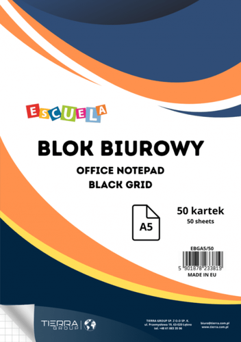 ESCUELA Blok biurowy A5 50k w kratkę 1