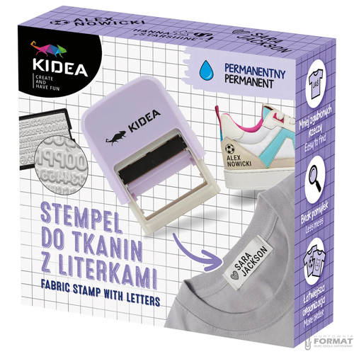 STEMPEL DO TKANIN Z LITERKAMI KIDEA 1