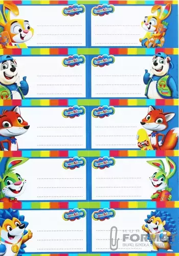 NAKLEJKI NA ZESZYT BAMBINO BLISTER 10SZT 1