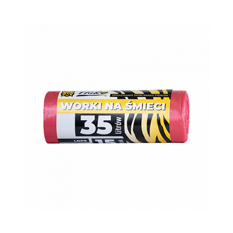 WORKI NA ŚMIECI LDPE 35L A15 CZERWONE 1