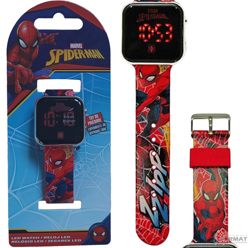 ZEGAREK CYFROWY LED NA RĘKĘ DLA DZIECI MARVEL SPIDERMAN V2 KIDS EUROSWAN 1
