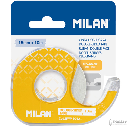 TAŚMA DWUSTRONNA Z DYSPENSEREM MILAN 15 mm x 10 m 1