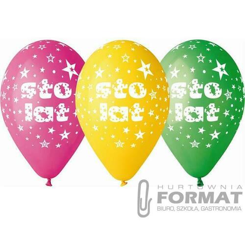 Balony Premium "Sto Lat", 12" / 5 szt. 1