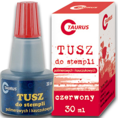 TUSZ DO STEMPLI PIECZĄTEK 30 ML CZERWONY TAURUS 1