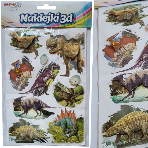 NAKLEJKI DEKORACYJNE 3D DINOZAURY BREWIS CLA9 1