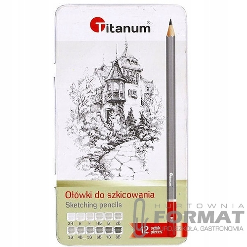 Ołówki do szkicowania 12szt 8B-2H 351709 1