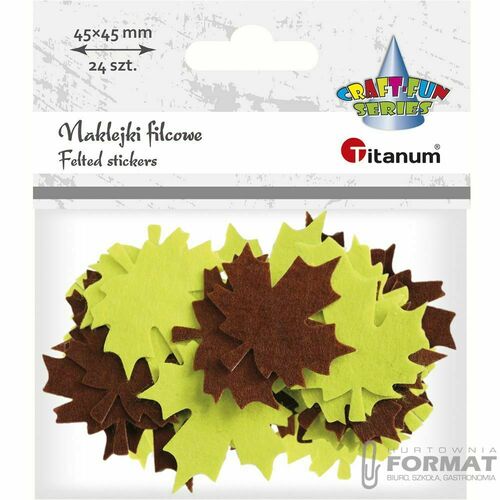 Naklejka (nalepka) Titanum Craft-Fun Series filc - liść klonu (DF009G) 1