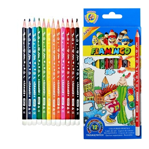 KREDKI 12K TRÓJKĄTNE FLAMINGO 1