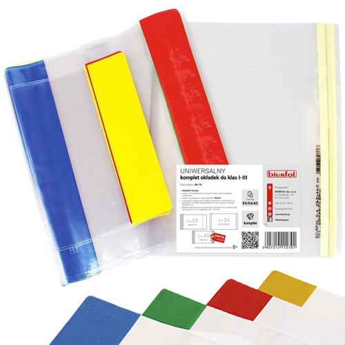 UNIWERSALNY KOMPLET OKŁADEK BIURFOL DO KLAS 1-3 FORMATY E5/S4/A5 1
