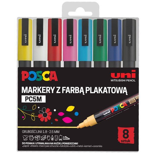Zestaw markerów dekoracyjnych UNI POSCA PC-5M 8szt 1
