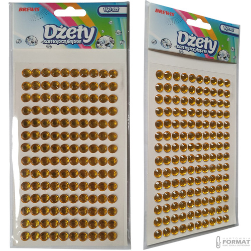 DŻETY SAMOPRZYLEPNE DS20 ZŁOTE 6mm 140 SZTUK BREWIS 1