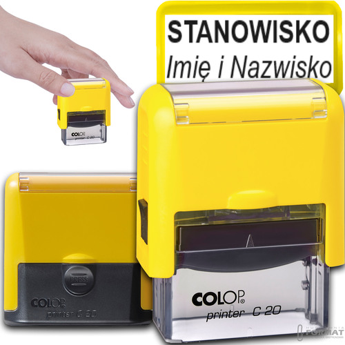 PIECZĄTKA COLOP C20 DO 4 LINII FIRMOWA IMIENNA BIUROWA PROJEKT + GUMKA 1