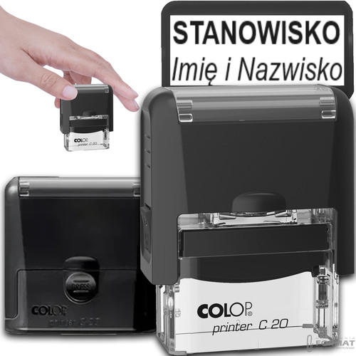 PIECZĄTKA COLOP C20 DO 4 LINII FIRMOWA IMIENNA BIUROWA PROJEKT + GUMKA 1