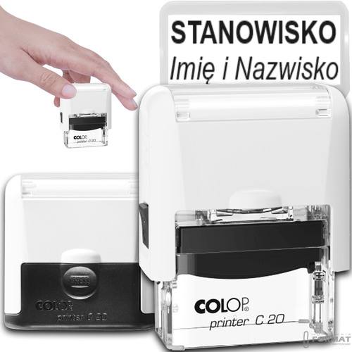 PIECZĄTKA COLOP C20 DO 4 LINII FIRMOWA IMIENNA BIUROWA PROJEKT + GUMKA 1