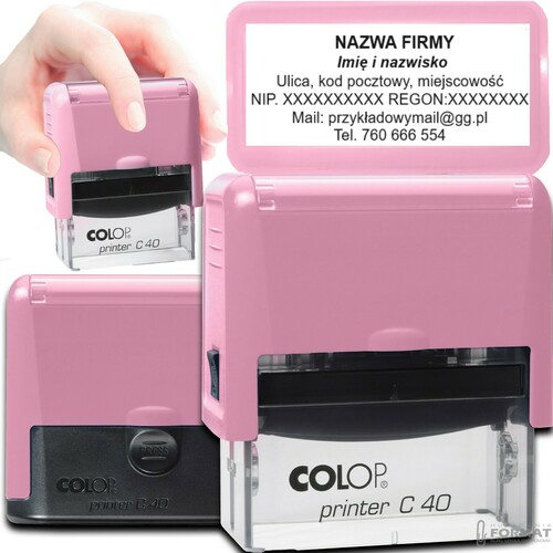 PIECZĄTKA COLOP C40 DO 8 LINII FIRMOWA IMIENNA BIUROWA PROJEKT + GUMKA 1