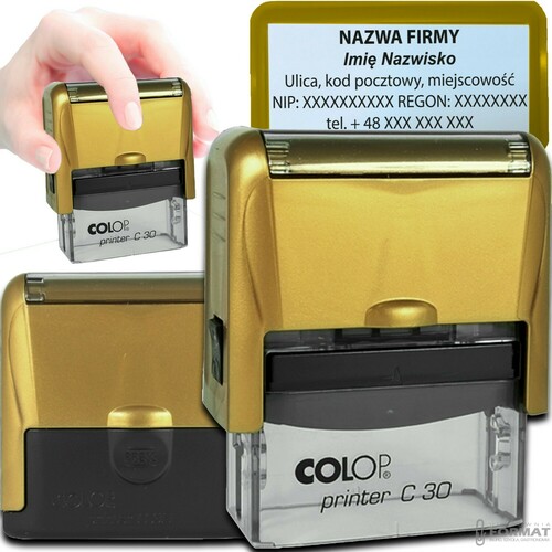 PIECZĄTKA COLOP C30 DO 6 LINII FIRMOWA IMIENNA BIUROWA PROJEKT + GUMKA 1