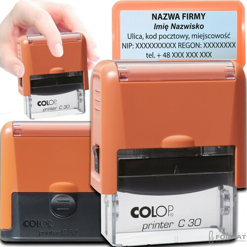 PIECZĄTKA COLOP C30 DO 6 LINII FIRMOWA IMIENNA BIUROWA PROJEKT + GUMKA 1