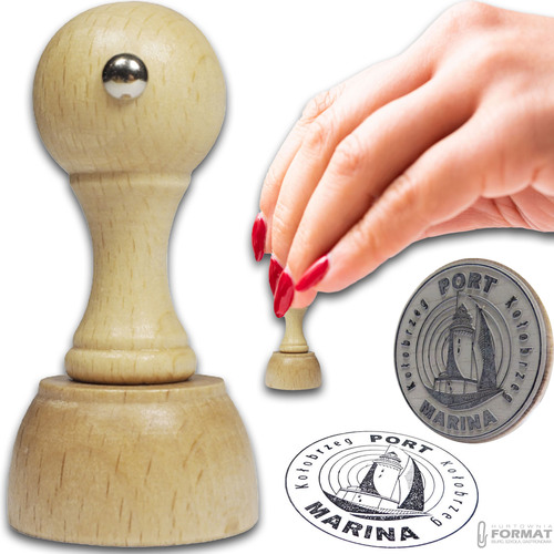 STEMPEL RĘCZNY PIECZĄTKA Z LOGIEM R30mm DECOUPAGE PROJEKT+GUMKA 1