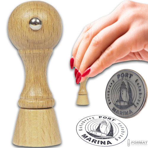 STEMPEL RĘCZNY PIECZĄTKA Z LOGIEM R20mm DECOUPAGE PROJEKT+GUMKA 1