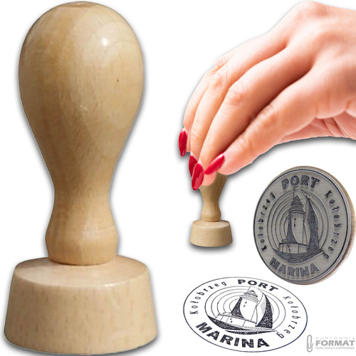 STEMPEL RĘCZNY PIECZĄTKA Z LOGIEM R25mm DECOUPAGE PROJEKT+GUMKA 1