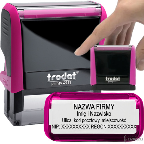 PIECZĄTKA TRODAT 4911 DO 4 LINII FIRMOWA IMIENNA BIUROWA PROJEKT + GUMKA 1