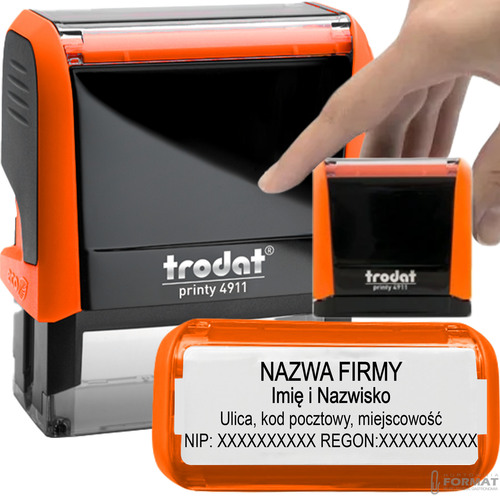 PIECZĄTKA TRODAT 4911 DO 4 LINII FIRMOWA IMIENNA BIUROWA PROJEKT + GUMKA 1