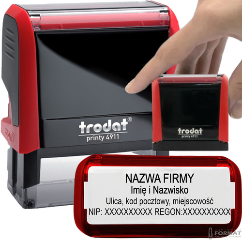 PIECZĄTKA TRODAT 4911 DO 4 LINII FIRMOWA IMIENNA BIUROWA PROJEKT + GUMKA 1