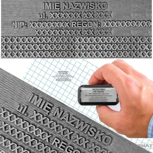 GUMKA DO PIECZĄTKI PIECZĄTEK DO 8 LINII Z TEKSTEM DO AUTOMATU 58x22mm 1