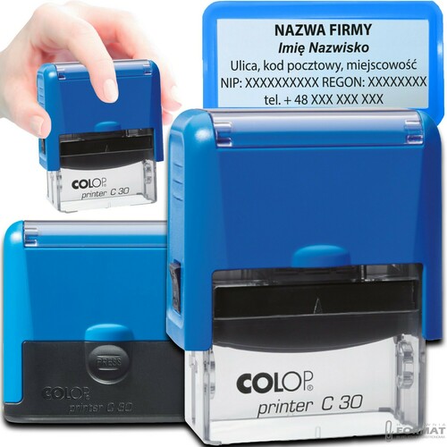 PIECZĄTKA COLOP C30 DO 6 LINII FIRMOWA IMIENNA BIUROWA PROJEKT + GUMKA 1