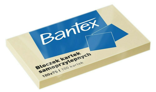 Bloczek kartek samoprzy. Bantex 100x75 mm 100 k 1