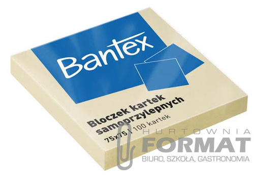 Bloczek kartek samoprzy. Bantex 75x75 mm 100 k 1